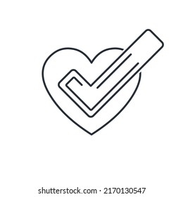 Confirmed loyalty, devotion. Vector linear icon isolated on white background.