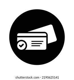Bestätigt, Zahlung, akzeptierte Symbol. Gebundenes Vektordesign.