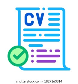 confirmed resume icon vector. confirmed resume sign. isolated contour symbol illustration