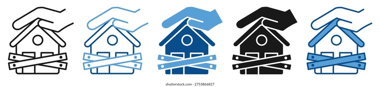 Confiscate icon set multiple style collection