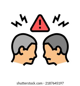 Conflict Aggressive Color Icon Vector. Conflict Aggressive Sign. Isolated Symbol Illustration