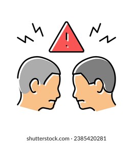 konfliktaggressiver Farbsymbol-Vektorgrafik. aggressives Zeichen. einzelne Symbolillustration