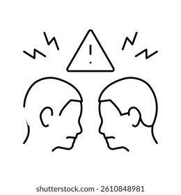 conflict aggressive line icon vector. conflict aggressive sign. isolated contour symbol black illustration
