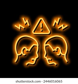 conflict aggressive neon light sign vector. conflict aggressive illustration