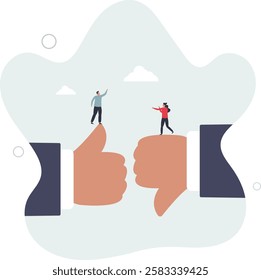 Conflict and argument between colleagues, controversy or difference opinion, disagree, confrontation or rivalry fighting concept.flat character life .