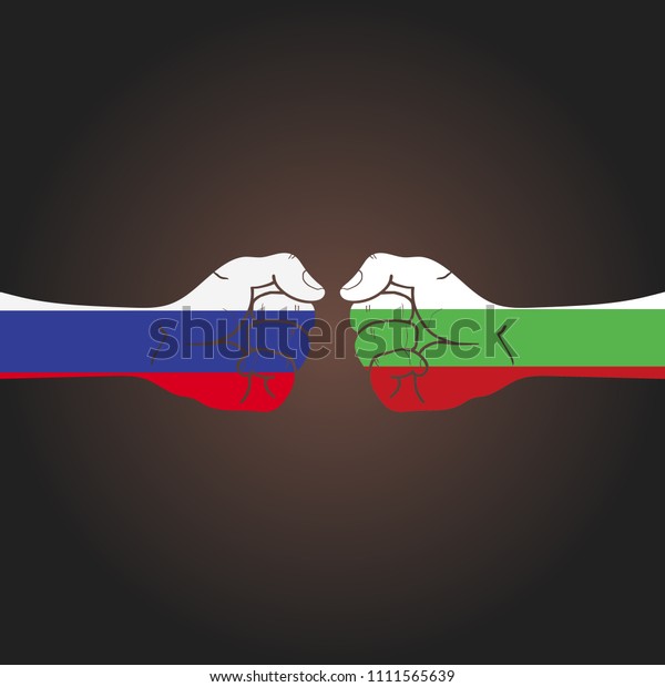 Conflict Between Countries Russia Vs Bulgaria Stock Vector Royalty Free 1111565639