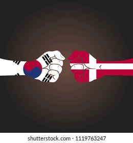 Conflict between countries: South Korea vs Denmark