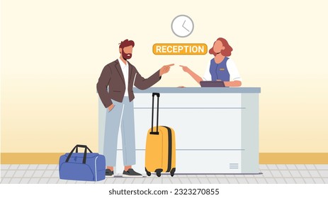 Conflict between Hotel Staff and Customer, Argue between Customer and Receptionist, Conflict in Hotel Restaurant with Customer and Staff. Hospitality and Arriving to Hotel. Businessman at Reception