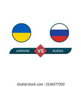 Conflict Between Russia and Ukraine. Ukraine VS Russia War Concept. Ukraine and Russia Military Conflict Symbol. International Crisis. Isolated Vector Illustration.