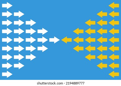 conflict between two groups, business team competition concept, business strategy vector illustration