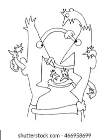 Conflict communication cartoon concept illustration