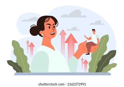 Conflict concept. Business controversy or disagreement. Communicative problems and failure. Disagreement between people, different interests conflict. Flat vector illustration