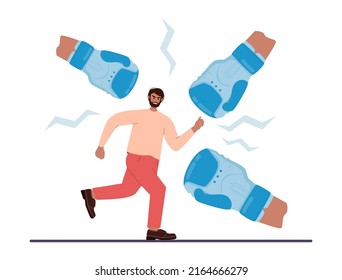 Conflict concept. Business controversy or disagreement. Communicative problems and failure. Disagreement between people, different interests conflict. Flat vector illustration