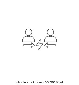 conflict different style vector icon concept, isolated on white background