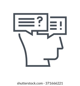 Conflict, discussion icon suitable for info graphics, websites and print media and  interfaces. Human face, head, line vector icon.
