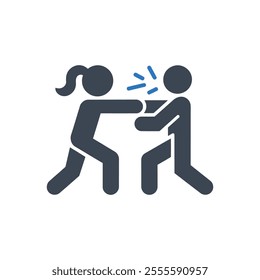 Conflict Fight Icon on white background