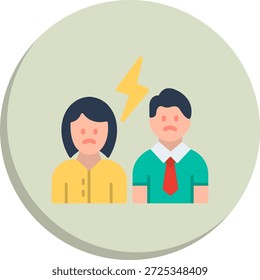 Icono de estilo de círculo plano de conflicto
