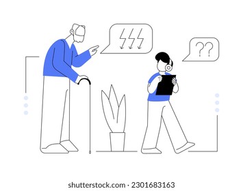 Conflict of generations abstract concept vector illustration. Generational conflict, ok boomer, intergenerational solidarity, communication adults and kids, son father, grow up abstract metaphor.