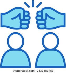 Conflict Icon Blue Vector Illustration