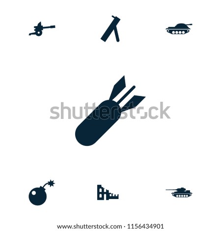 Conflict icon. collection of 7 conflict filled icons such as bomb, rocket bomb, cannon, tank. editable conflict icons for web and mobile.