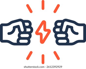 Conflict Icon Color Line Vector Illustration
