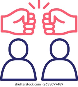 Conflict Icon Color Vector Illustration