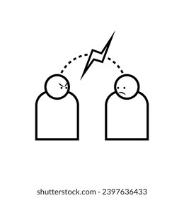 Conflict Icon. Debate, Rivalry. Miscommunication Symbol. Applied for Design, Presentation, Website or Apps Elements - Vector.