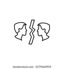 Conflict icon Flat simple outline