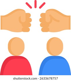 Conflict Icon Flat Vector Illustration