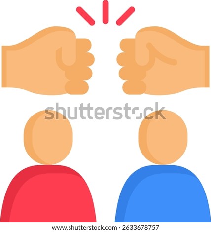 Conflict Icon Flat Vector Illustration