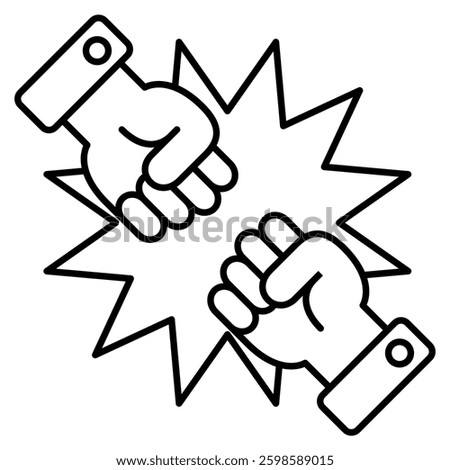 Conflict icon in Line style.