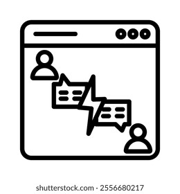 conflict icon line vector illustration on white background.