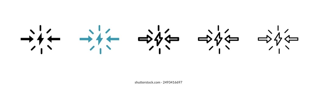 Paquete de iconos de conflicto. estilo de línea EPS 10