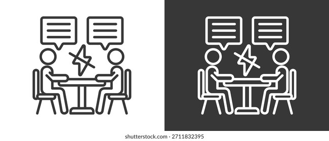 Conjunto De Iconos De Conflicto Colección De Vector Aislado En Blanco Y Negro