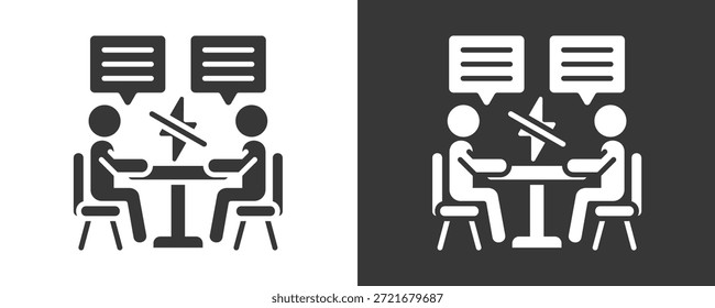 Conjunto De Iconos De Conflicto Colección De Vector Aislado En Blanco Y Negro