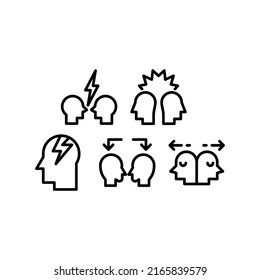 Conflict Icon Set Vector Symbol Design Illustration