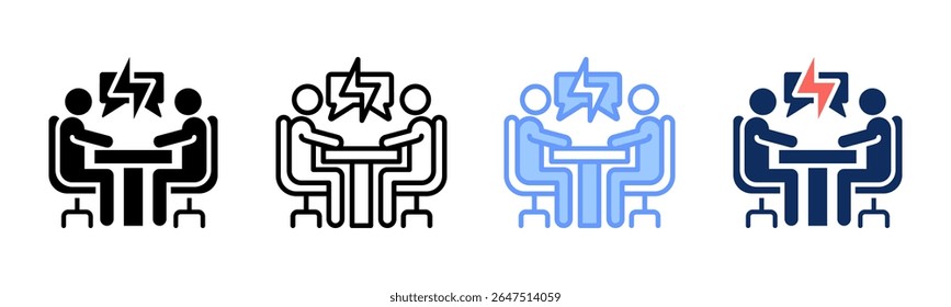 Conflict icon sheet multiple style collection