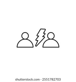 Conflict icon Thin isolated logo
