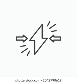 Konfliktsymbol in dünner Umrisslinie.