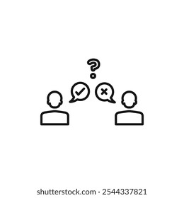 Conflict icon Vector flat thin line illustration