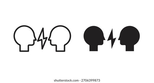 Ilustración vectorial de icono de conflicto. Diseño plano. Símbolos de Vector de Diseño gráfico.