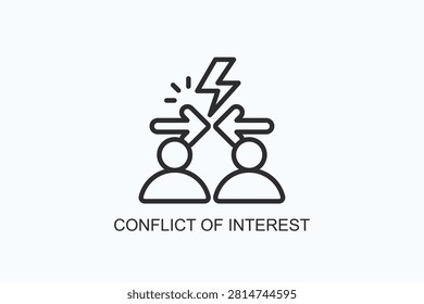 Conflict Of Interest Icon Or Logo Isolated Vector Illustration