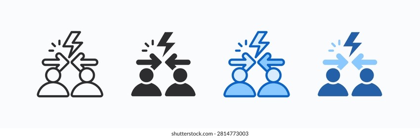 Conflict Of Interest Icon Sheet Multiple Style Collection Isolated Vector