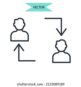 conflict of interest icons  symbol vector elements for infographic web