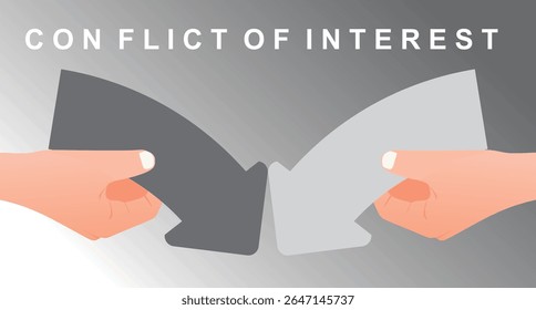 Conflito de interesse. ilustração vetorial	