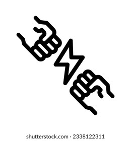 gráfico vectorial de ilustración de icono de línea de conflicto. Ilustración de elemento simple gráfico vectorial, adecuado para aplicaciones, sitios web y presentaciones aisladas en fondo blanco