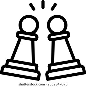 Vector de ilustración de icono de línea de conflicto