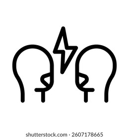 conflict line icon illustration vector graphic. Simple element illustration vector graphic, suitable for app, websites, and presentations isolated on white background