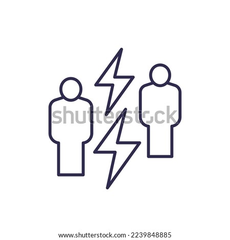 conflict line icon with two people