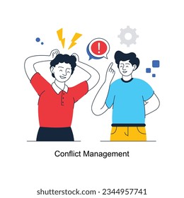 Conflict Management abstract concept vector in a flat style stock illustration